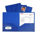 C-Line Products TwoPocket Heavyweight Poly Portfolio Folder, Blue Set of 25 Folders, 25PK 33955-BX